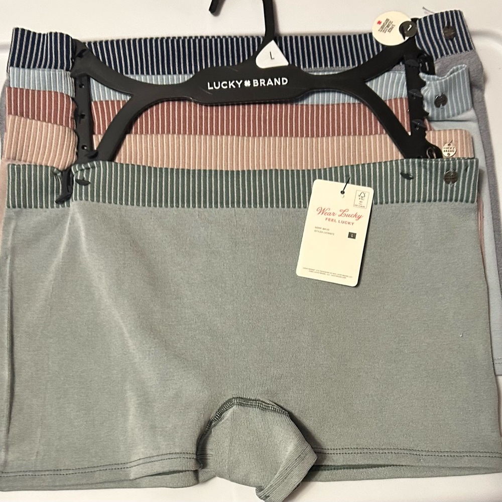 Lucky Brand Woman’s Boy-shorts Set of 5 Large NWT